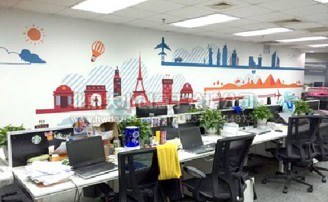 马尔康教你设计办公室墙绘的方法。